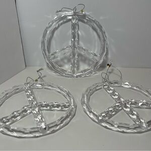 ☮️ Acrylic Crystal Faceted Peace Sign Ornaments - Set of 3